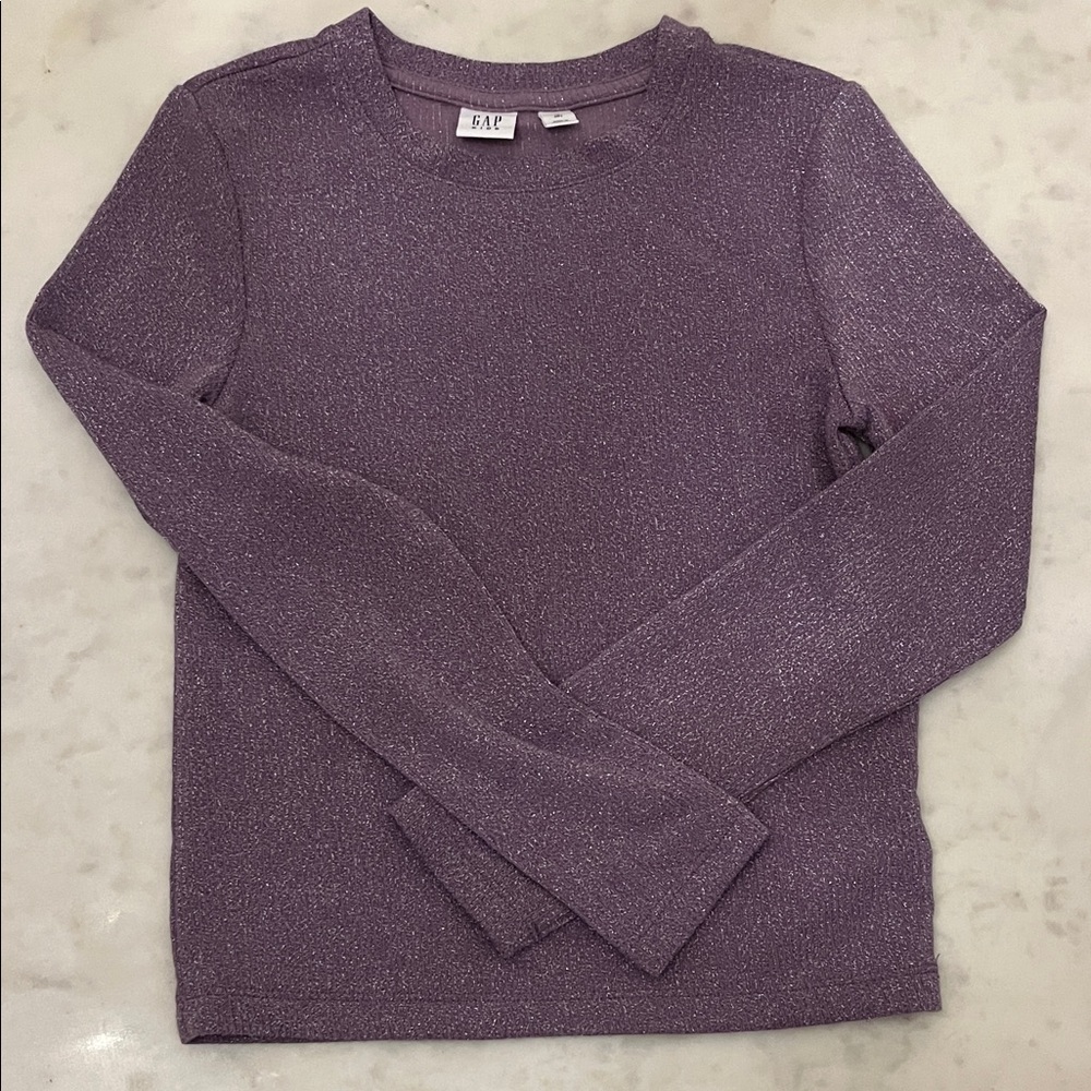 GAP Kids Shimmering Purple Crew Neck Top